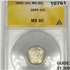 Image 1 : 1895 Barber Dime ANACS-MS60