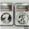Image 1 : 2012-S Set (2) Silver Eagle NGC-PF69 1 UC, 1 Rev