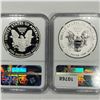 Image 2 : 2012-S Set (2) Silver Eagle NGC-PF69 1 UC, 1 Rev