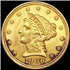 Image 1 : 1906 $2.50 Gold Quarter Eagle CHOICE BU