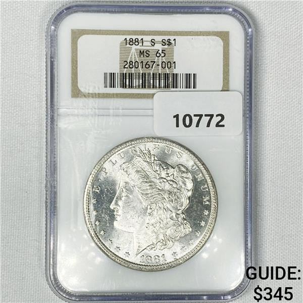 1881-S Morgan Silver Dollar NGC-MS65