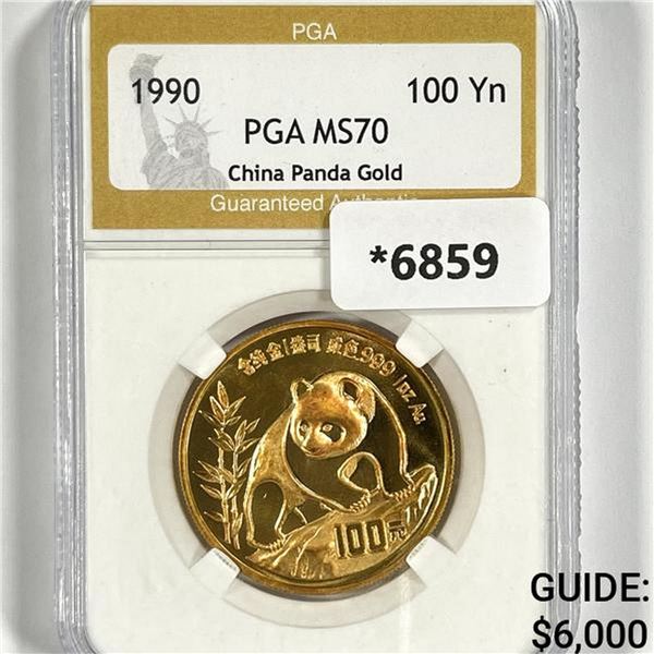 1990 100 Yuan 1 oz China Gold Panda PGA-MS70