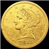 Image 1 : 1845 $5 Gold Half Eagle NEARLY UNCIRCULATED