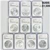 Image 1 : (10) 2021 American Silver Eagles NGC - MS70