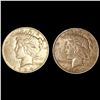 Image 1 : 1934 (2) Peace Dollars ABOUT UNCIRCULATED