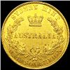 Image 2 : 1864 Gold Australian One Sovereign CHOICE BU