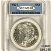 Image 1 : 1921 Morgan Silver Dollar GEC-MS67