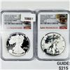 Image 1 : 2012-S Set (2) Silver Eagle NGC-PF69 1 UC, 1 Rev