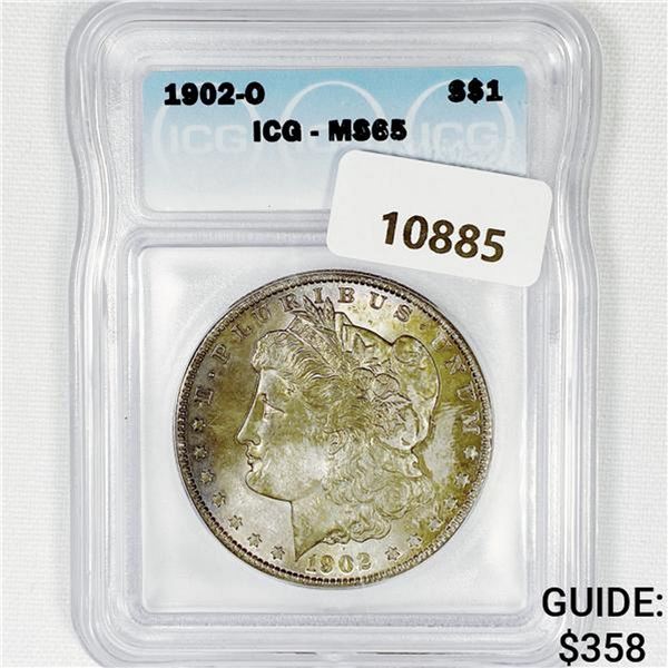 1902-O Morgan Silver Dollar ICG-MS65