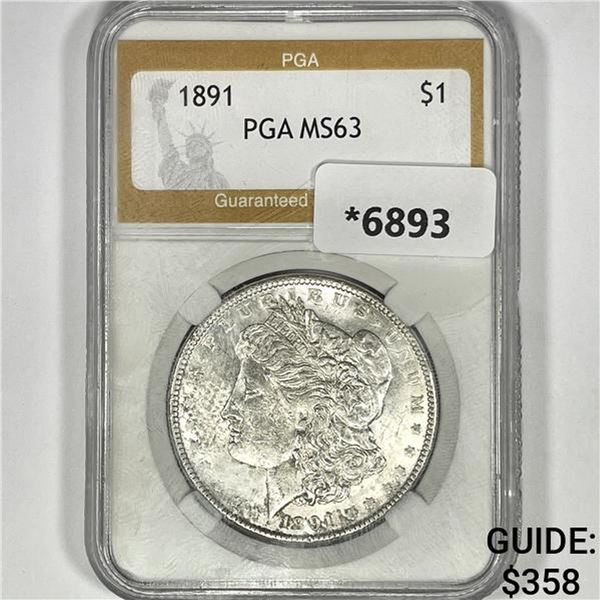 1891 Morgan Silver Dollar PGA-MS63