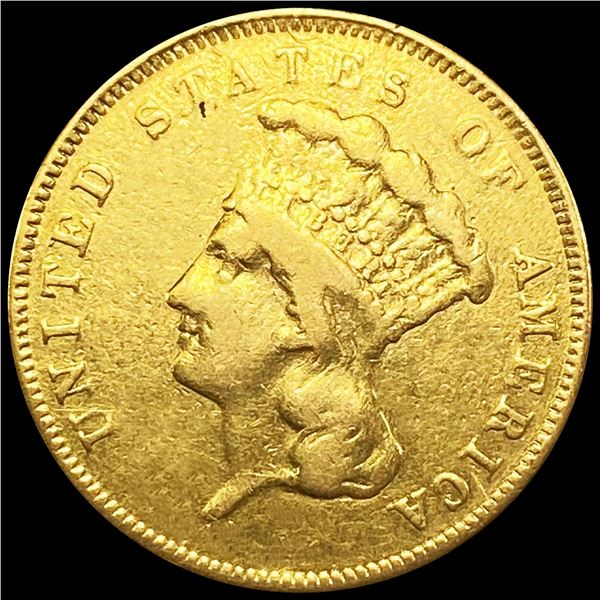 1855 $3 Gold Piece LIGHTLY CIRCULATED