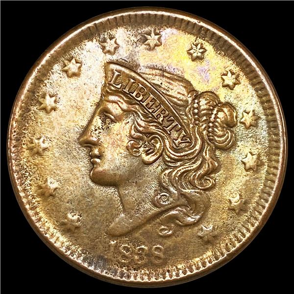 1838 Large Cent NEARLY UNCIRCULATED