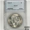 Image 1 : 1922-D Silver Peace Dollar NNC-MS61