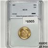 Image 1 : 1881 $5 Gold Half Eagle NNC-MS64