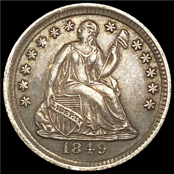 1849 Seated Liberty Half Dime CLOSELY