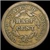Image 2 : 1854 Braided Hair Half Cent NICELY CIRCULATED