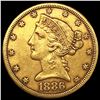 Image 1 : 1886-S $5 Gold Half Eagle CLOSELY UNCIRCULATED