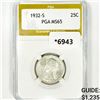 Image 1 : 1932-S Washington Silver Quarter PGA-MS65