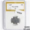 1807 Clip Draped Bust Dime PGA-AU58+