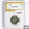 1862 Seated Liberty Quarter PGA-MS64+