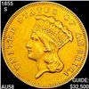 1855-S $3 Gold Piece CHOICE AU