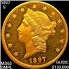 1897-S $20 Gold Double Eagle GEM BU DMPL