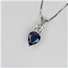 Image 2 : Stunning Royal Blue Sapphire and Diamond Pendant