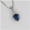 Image 3 : Stunning Royal Blue Sapphire and Diamond Pendant