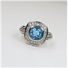 Image 3 : Fantastic Vivid Blue Topaz and Diamond Ring