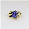 Image 2 : Beautiful Vivid Tanzanite and Diamond Ring