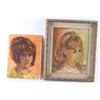 Image 1 : Lot of 2 Original Oil Portraits On Board