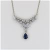 Image 1 : Radiant Blue Sapphire and Diamond Pendant