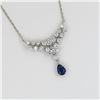 Image 2 : Radiant Blue Sapphire and Diamond Pendant