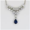 Image 3 : Radiant Blue Sapphire and Diamond Pendant