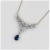 Image 4 : Radiant Blue Sapphire and Diamond Pendant