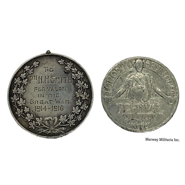 WW1 Welcome Home Medal & Toronto Home Comers Token Lot