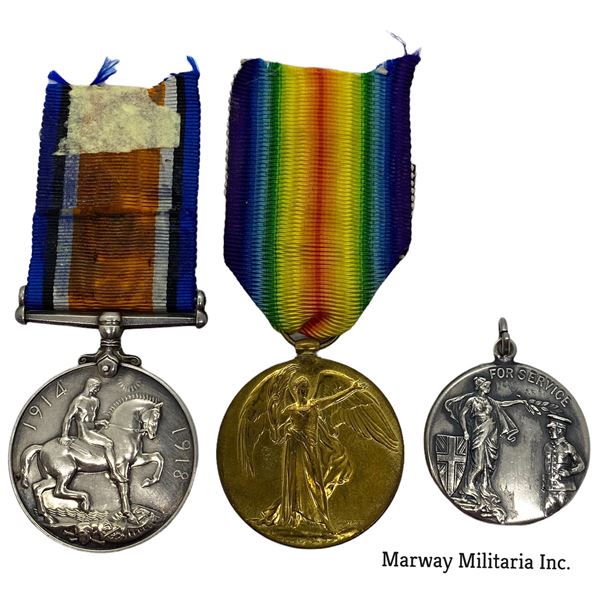 WW1 Welcome Home Medal with WW1 Pair. Elmira Ontario & Cdn Engineers