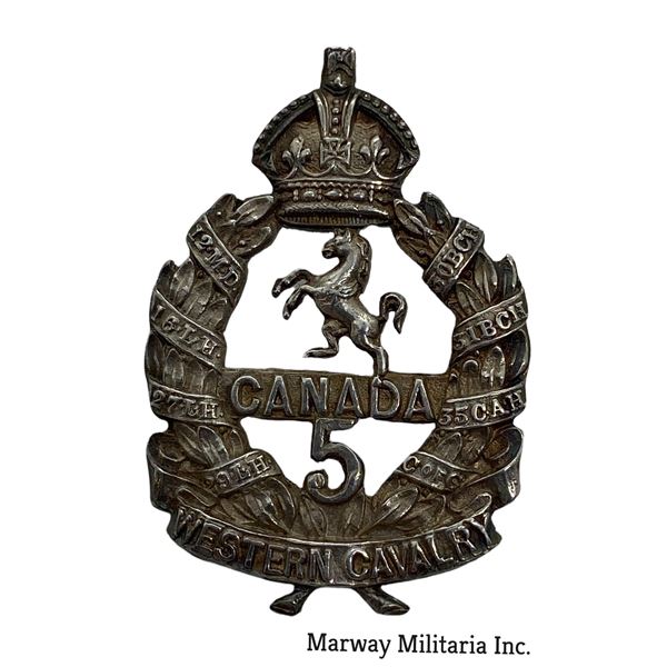 WW1 5th Western Cavalry Sterling Silver Sweetheart Badge