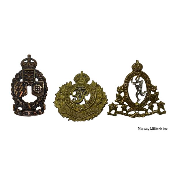 Lot of 3, WW2 Canadian Cap Badges