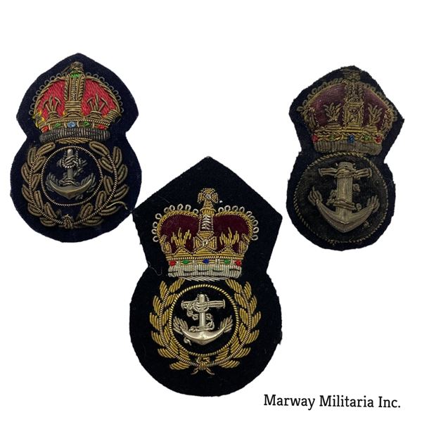 Lot of 3 Naval Related Cap Badges