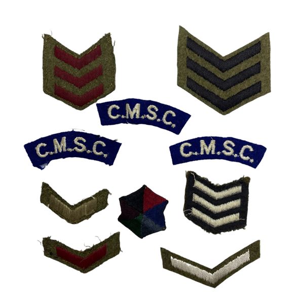 Lot of 10 WW2 Canadian Cloth Insignia