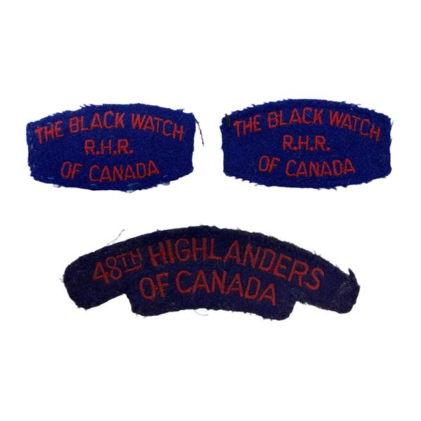 Lot of 3, Canadian Cloth Shoulder Flashes