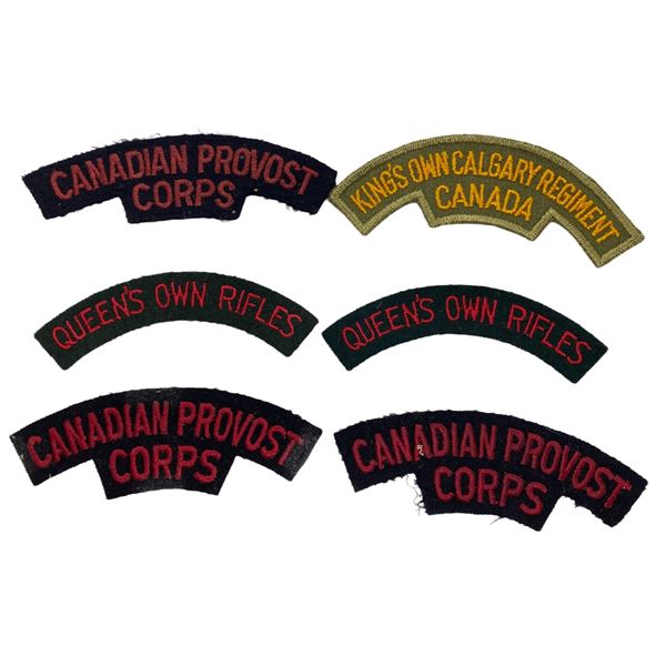 Lot of 6, Canadian Cloth Shoulder Flashes