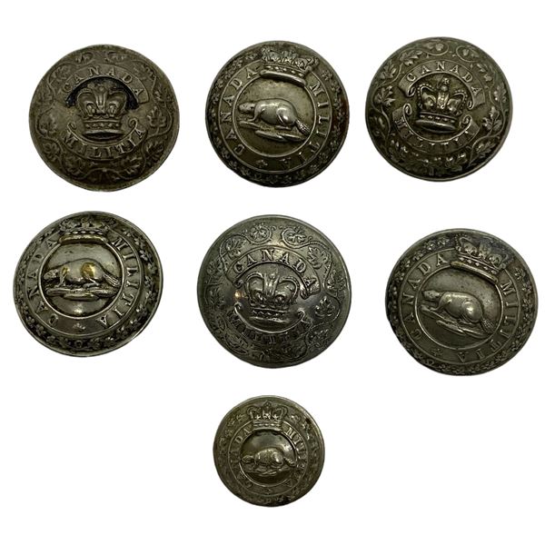 Lot of 7, Early Canadian Militia Uniform Buttons