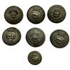 Image 1 : Lot of 7, Early Canadian Militia Uniform Buttons