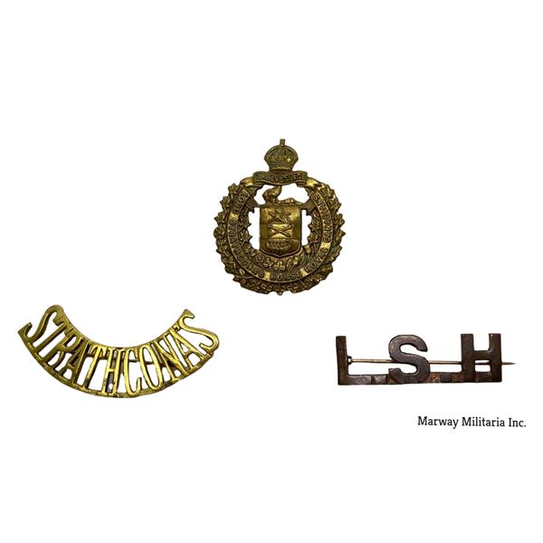 WW1 / WW2 Lord Strathcona's Horse Badge Lot