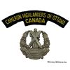Image 1 : WW2 era Cameron Highlanders of Ottawa (MG) Cap Badge & Shoulder Flash Lot