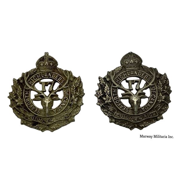 WW1 CEF 17th Battalion Collar Badge Lot