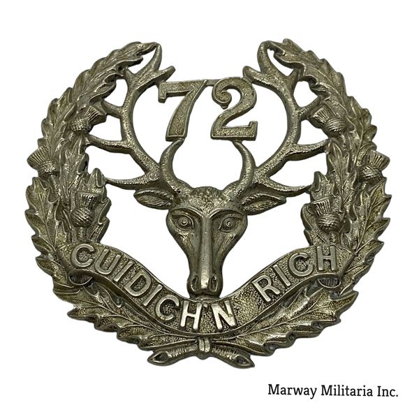 Pre WW1, 72nd Seaforth Highlanders Cap Badge