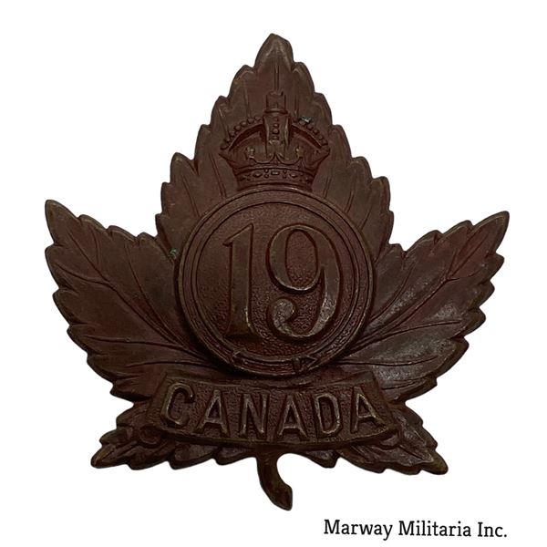 WW1 CEF 19th Battalion Cap Badge